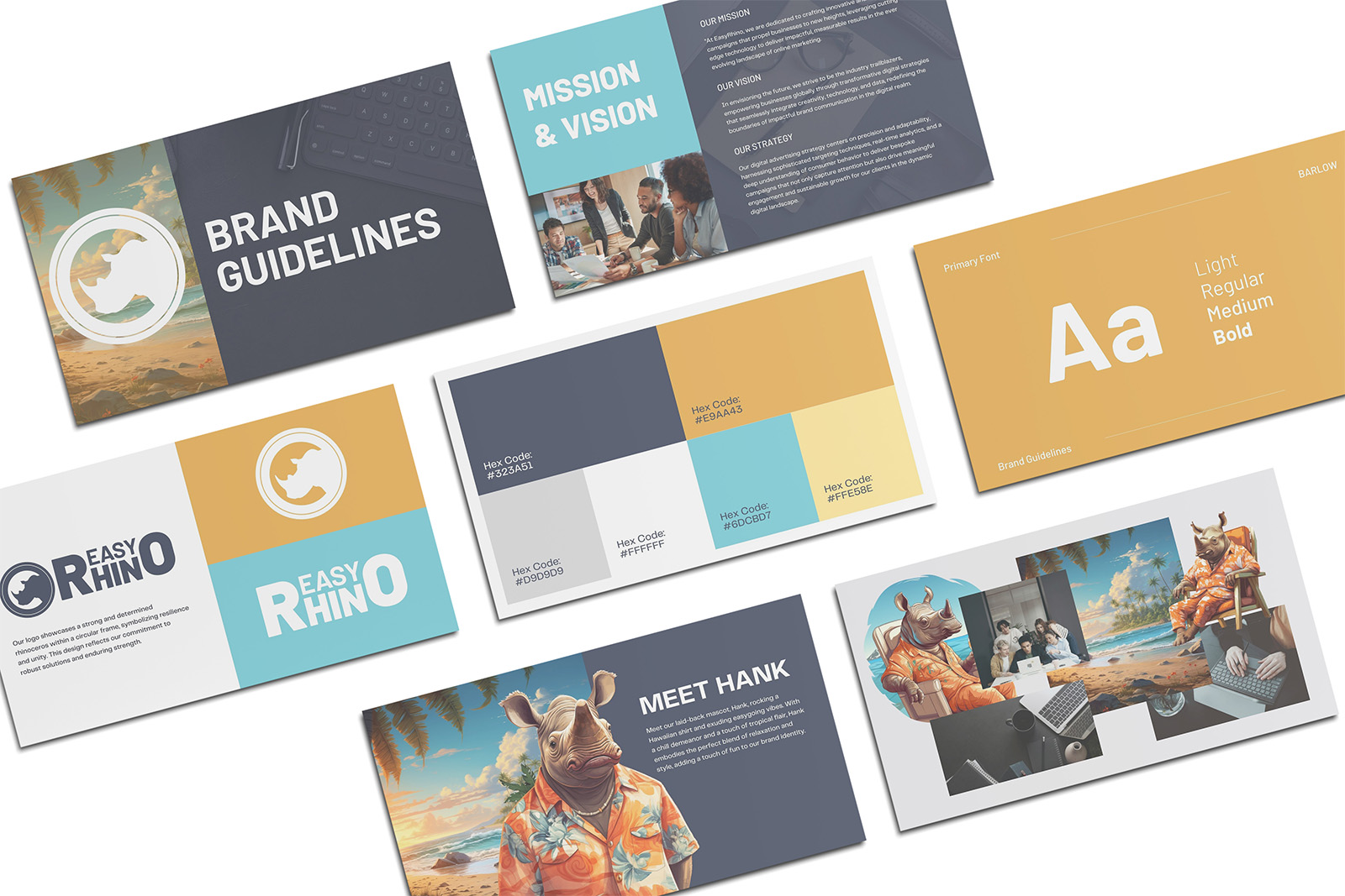 Easy Rhino custom Logo and Branding Brand Guide mockup