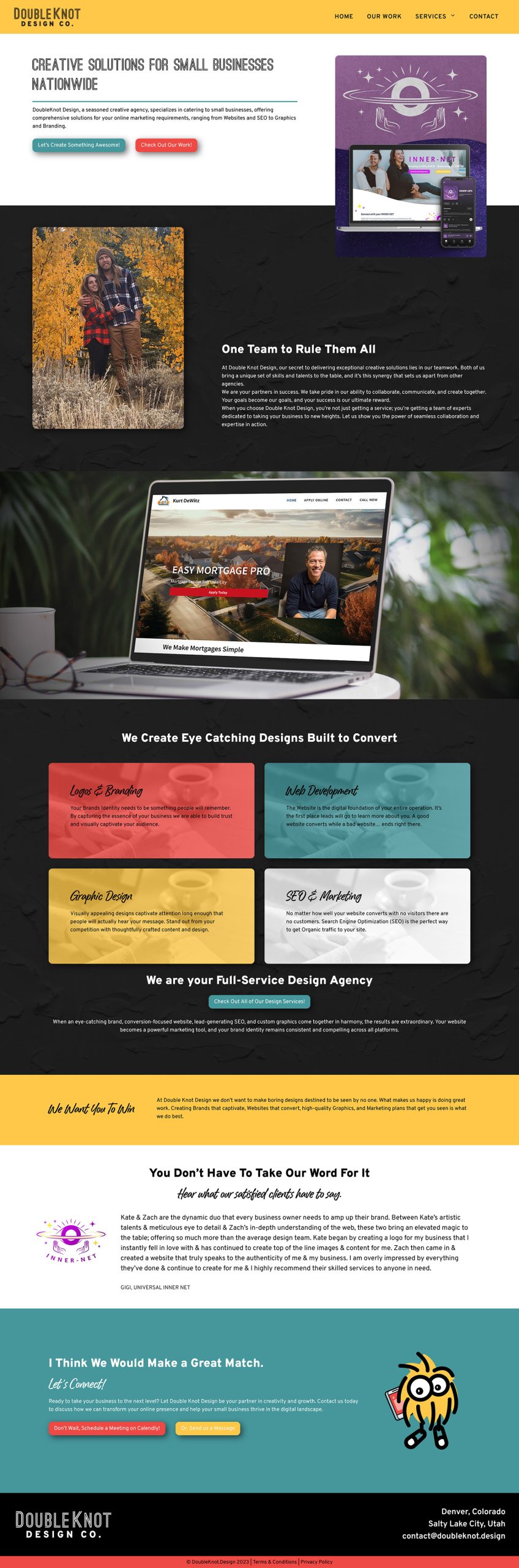 double knot web design website homepage screenshot graphic design salt lake city utah