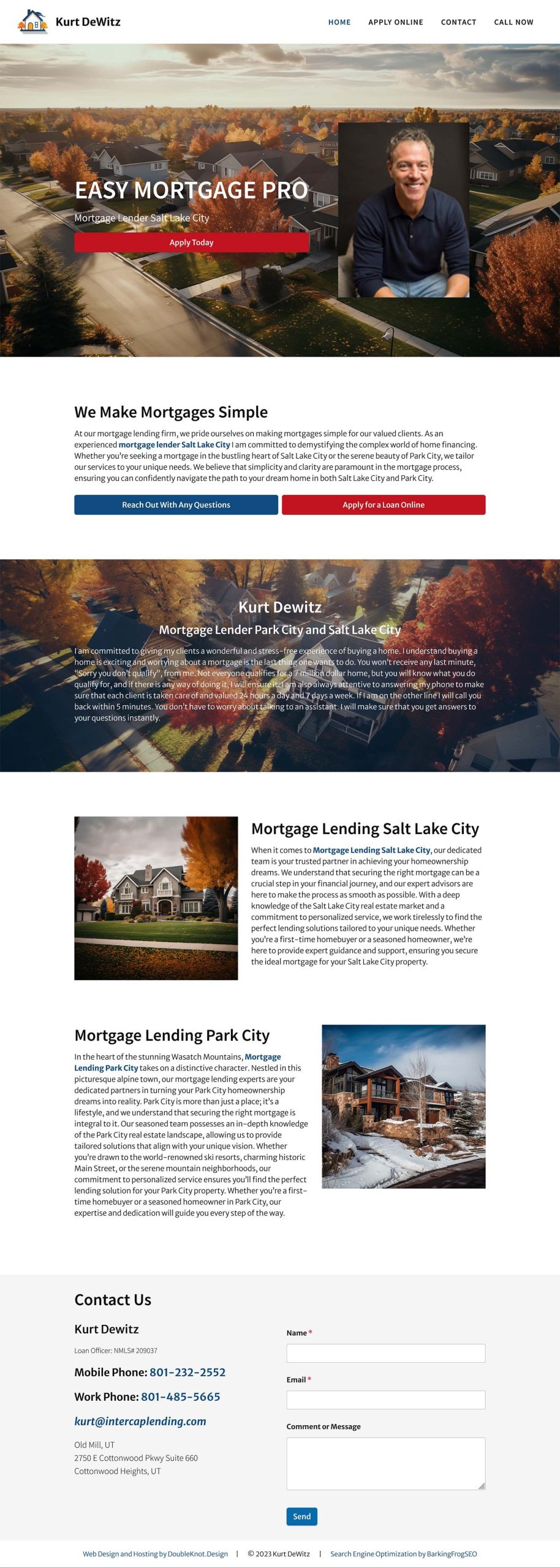 full website design screenshot easy mortgage pro